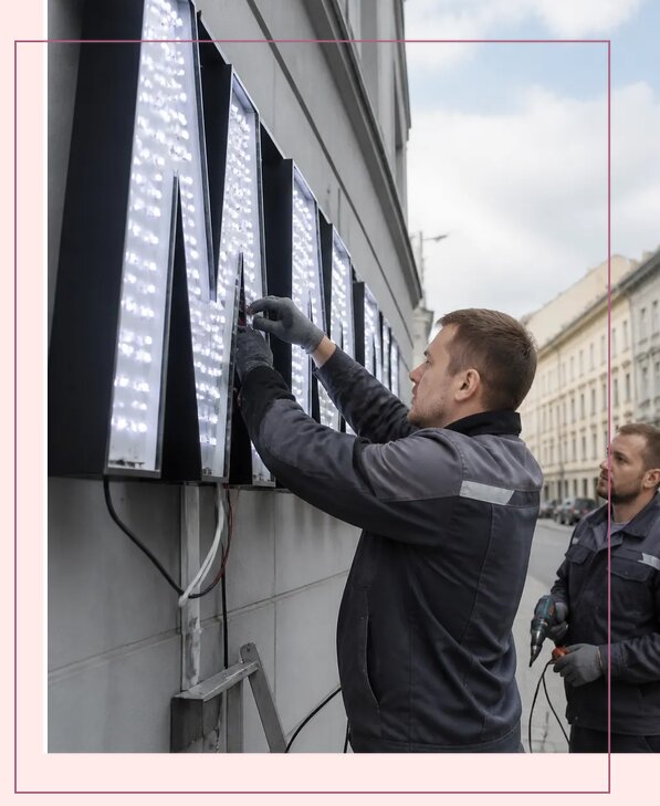 Изготовление и монтаж светодиодных LED вывесок в Нальчике