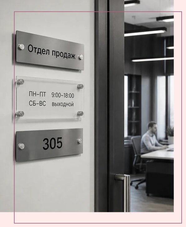 Офисные таблички на дверь в Нальчике по цене от 5078 р. | Аванза-Нль